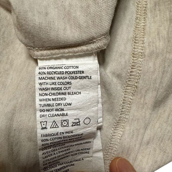 PrAna Men's Beige Long Sleeve Crew Neck T-Shirt Spell Out Sleeve Size XXL - Picture 8 of 8